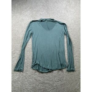 Glitz Shirt Womens Medium Blue Green Long Sleeve Lightweight Layer Basic Top